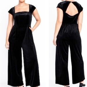 Old Navy Black Velvet Jumpsuit